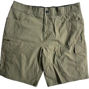 Orvis Mens Cargo Shorts Olive Green Quick Dry Hiking Utility Size 36